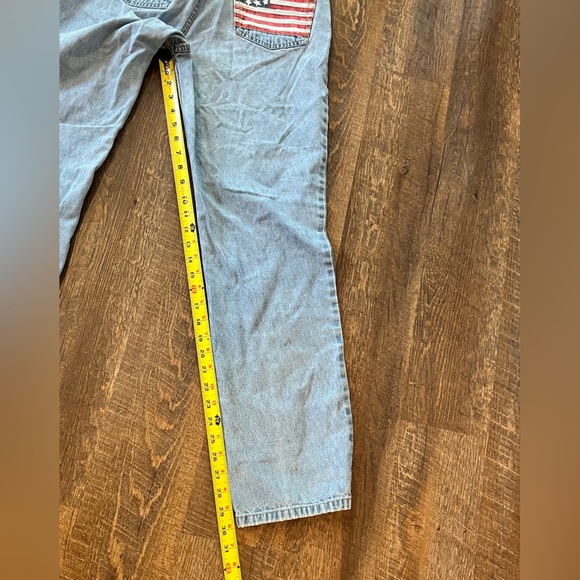 VINTAGE TOMMY HILFIGER JEANS - WOMEN'S LIGHT WASH AMERICAN FLAG POCKET - SIZE 10 - Picture 5 of 14